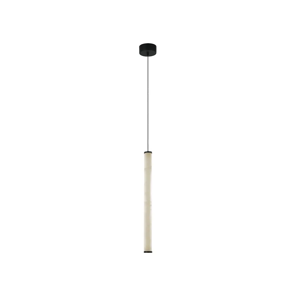 Pendelleuchte ZAMBELIS D45 20W Dimmbar DESIGN Alabaster Weiß und Sandgestrahlt Schwarz 2541