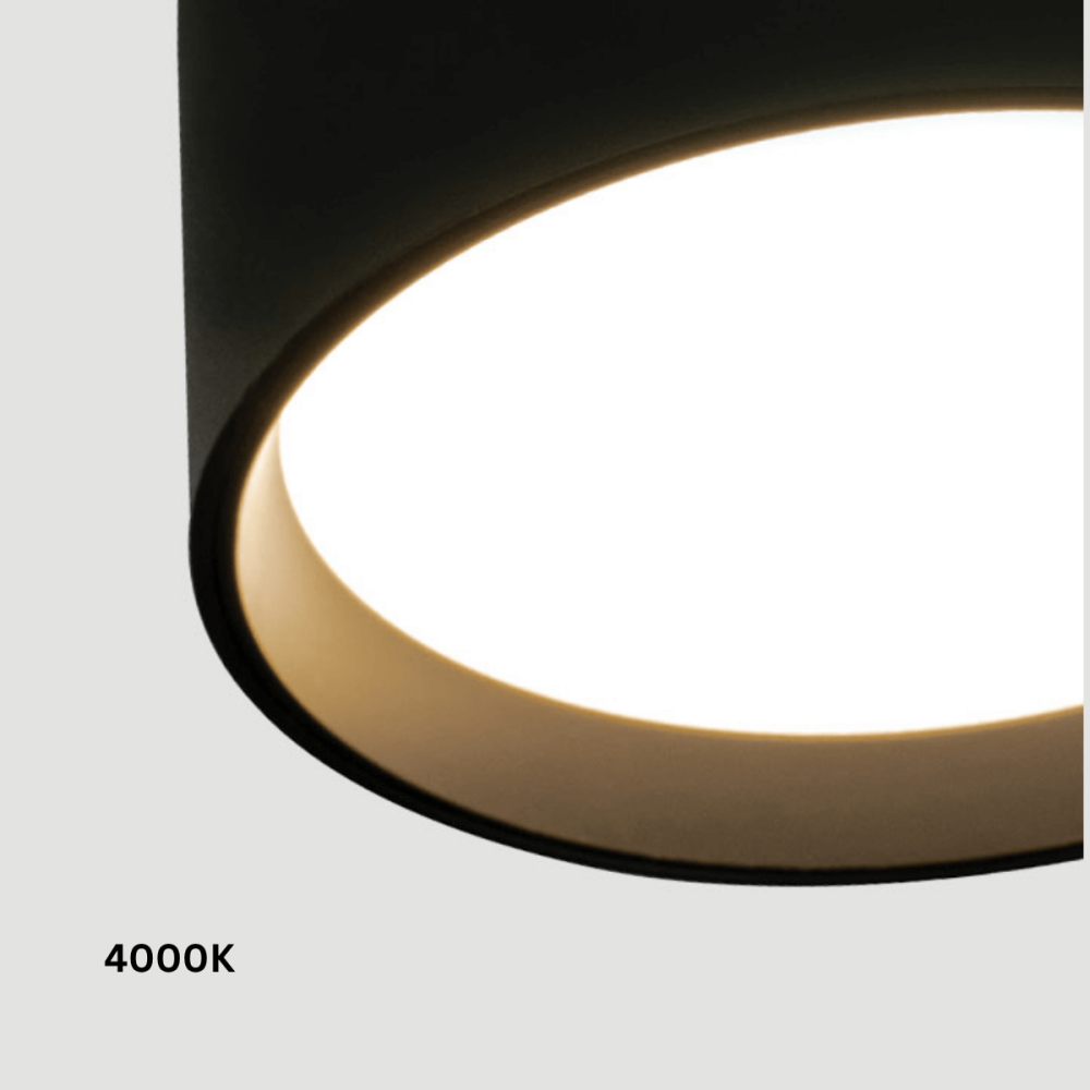 Plafonnier ZAMBELIS D120 12W Dimmable DESIGN Noir Sablé 25216