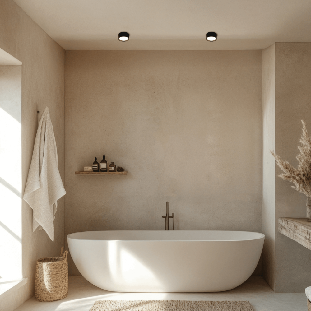 Plafonnier ZAMBELIS D120 12W Dimmable DESIGN Noir Sablé 25216