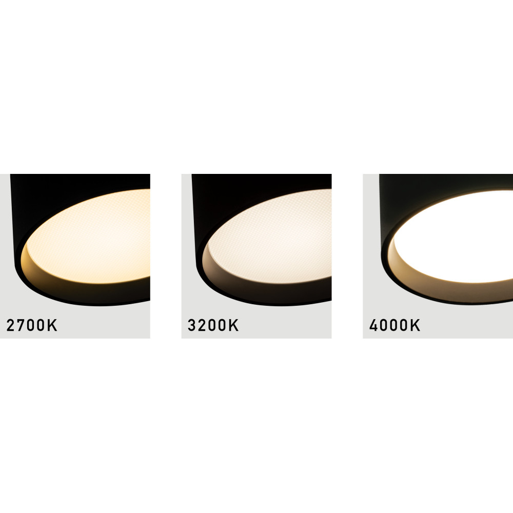 Deckenleuchte ZAMBELIS D120 12W Dimmbar DESIGN Sandschwarz 25216