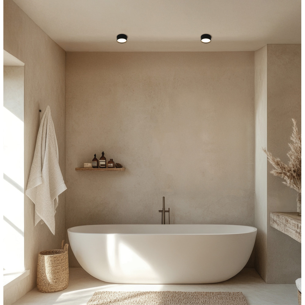 Ceiling Light ZAMBELIS D120 12W Dimmable DESIGN Sandblasted Black 25216