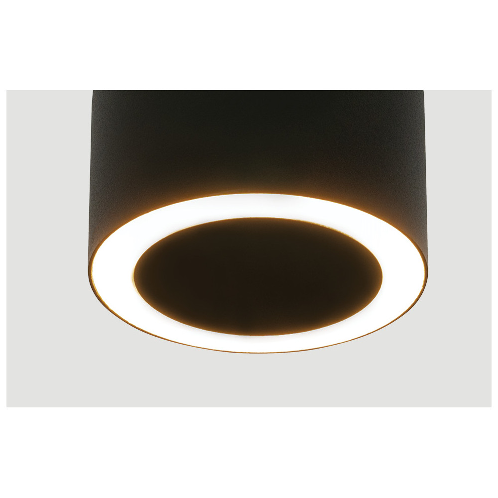 Plafonnier ZAMBELIS D100 7W DESIGN Noir Sablé Avec Driver 25309