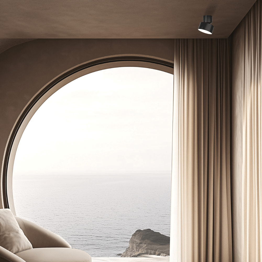 Plafonnier Orientable ZAMBELIS D110 DESIGN Noir Sablé 25312