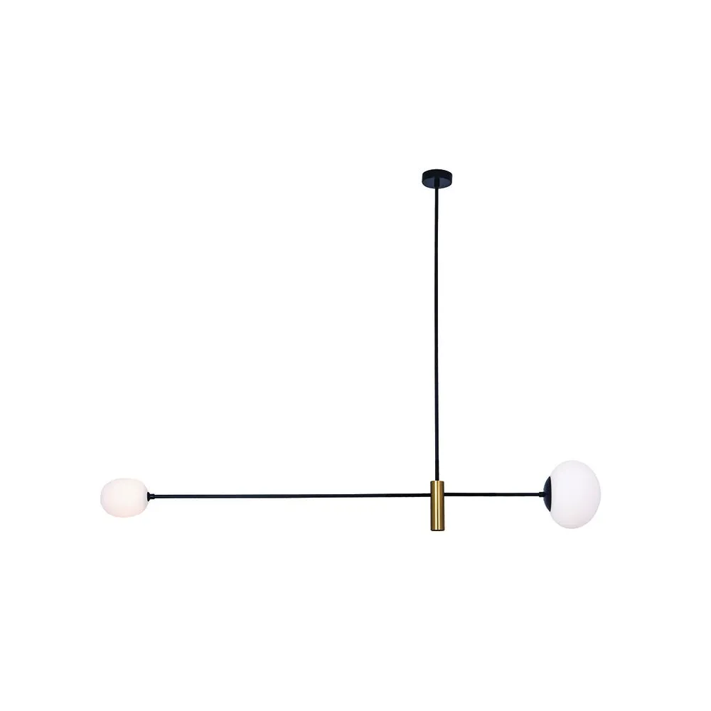 Plafonnier ZAMBELIS 2xG9 DESIGN Noir Sablé Sans Source 22267