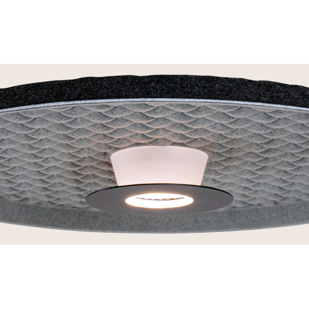 Plafonnier Acoustique ZAMBELIS D450 13W DESIGN Noir et Gris 25177