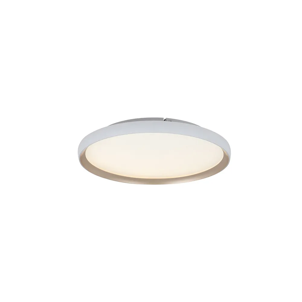 Deckenleuchte ZAMBELIS D400 20W CCT Dimmbar DESIGN Mattweiß und Gold 25185