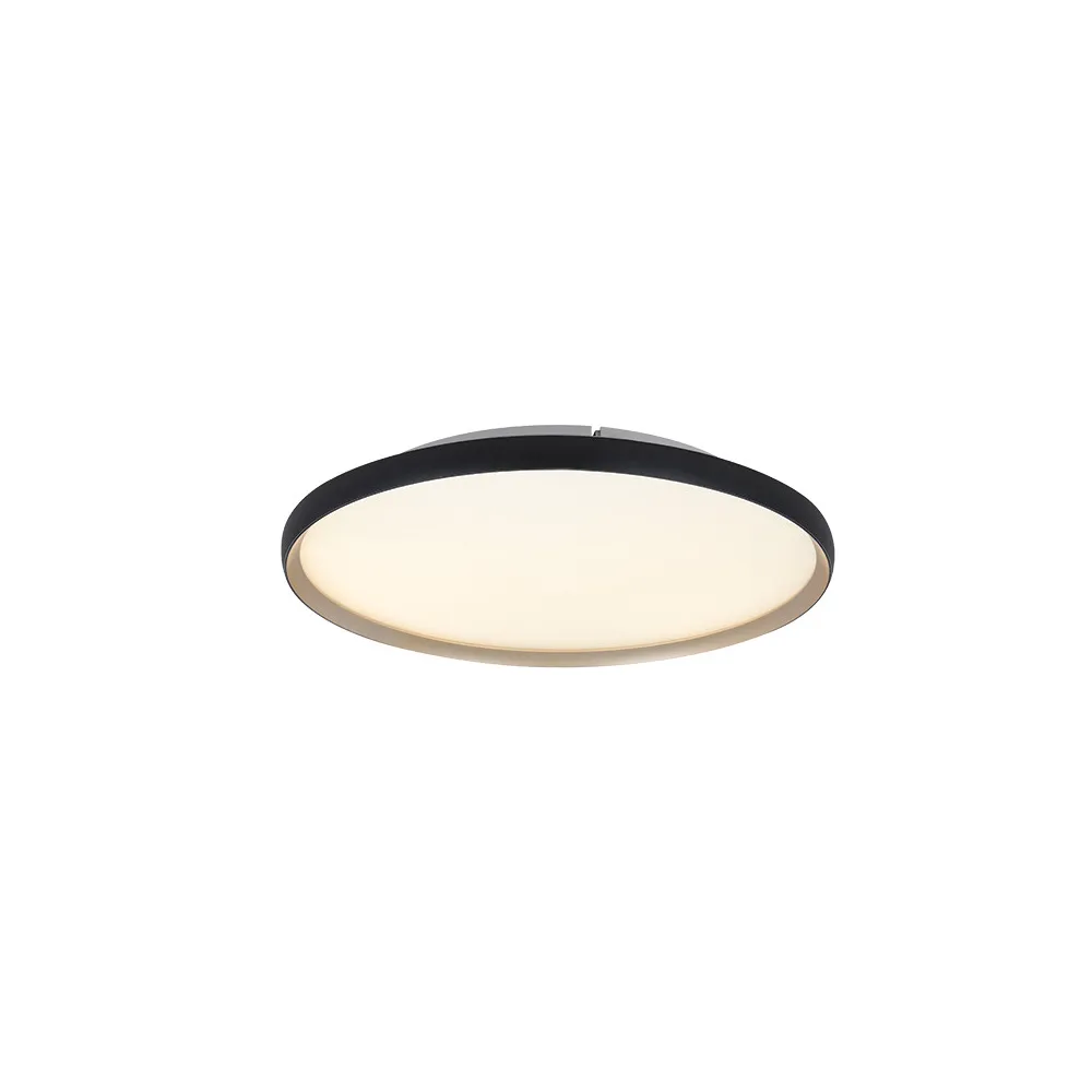 Deckenleuchte ZAMBELIS D400 20W CCT Dimmbar DESIGN Mattschwarz und Gold 25186