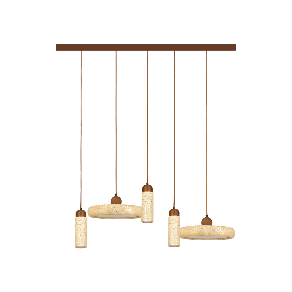 Pendelleuchte ZAMBELIS 44W + 3xGU10 DESIGN Naturstein UND Holz Ohne Leuchtmittel 25451