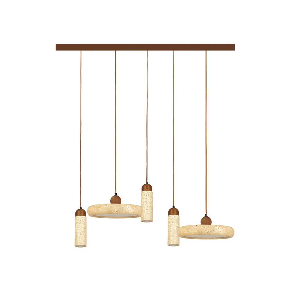 Pendelleuchte ZAMBELIS 44W + 3xGU10 DESIGN Naturstein UND Holz Ohne Leuchtmittel 25451