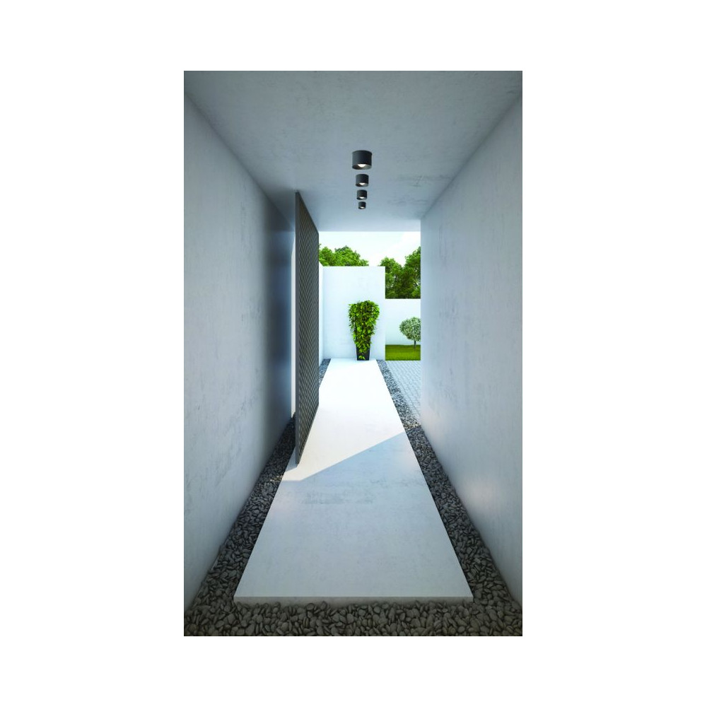 Ceiling Light ZAMBELIS D65 8W IP54 DESIGN Sand Black S133