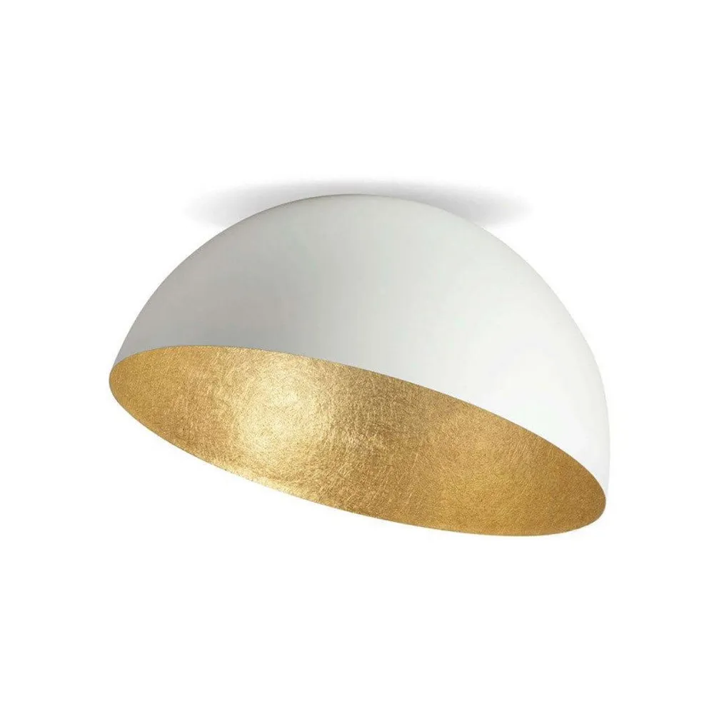 Deckenleuchte ZAMBELIS D700 E27 DESIGN Matt Weiß und Gold 23260 FS