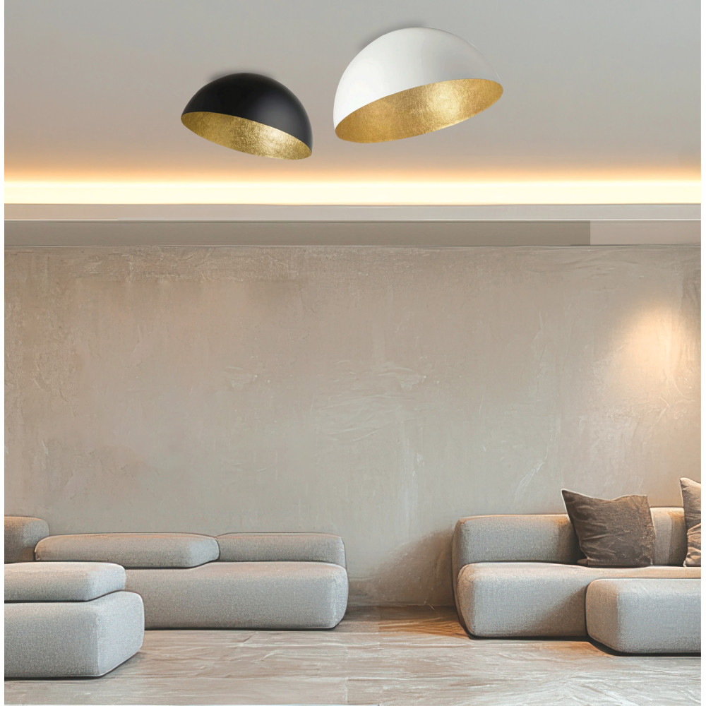 Deckenleuchte ZAMBELIS D700 E27 DESIGN Matt Weiß und Gold 23260 FS