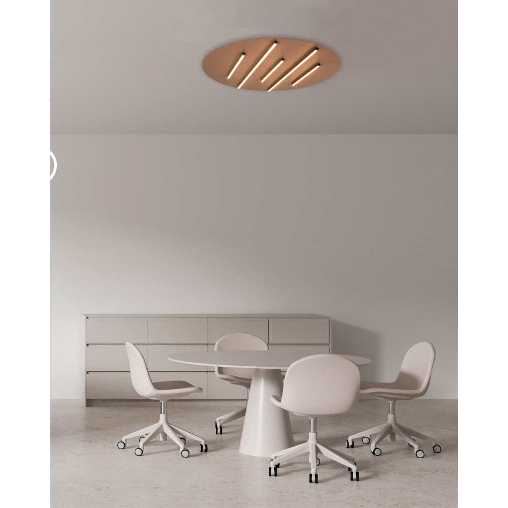 Deckenleuchte ZAMBELIS D800 52W Dimmbar DESIGN Sandziegelrot und Schwarz 2571 FS