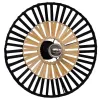Plafondlamp ZAMBELIS D400 E27 DESIGN Zwart en Bamboe Zonder Lichtbron 19253 FS