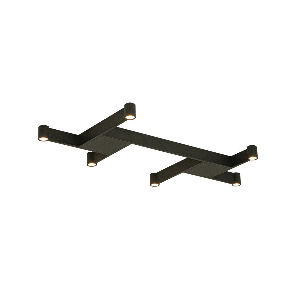 Deckenleuchte ZAMBELIS 23W Dimmbar DESIGN Sandschwarz 23042 FS