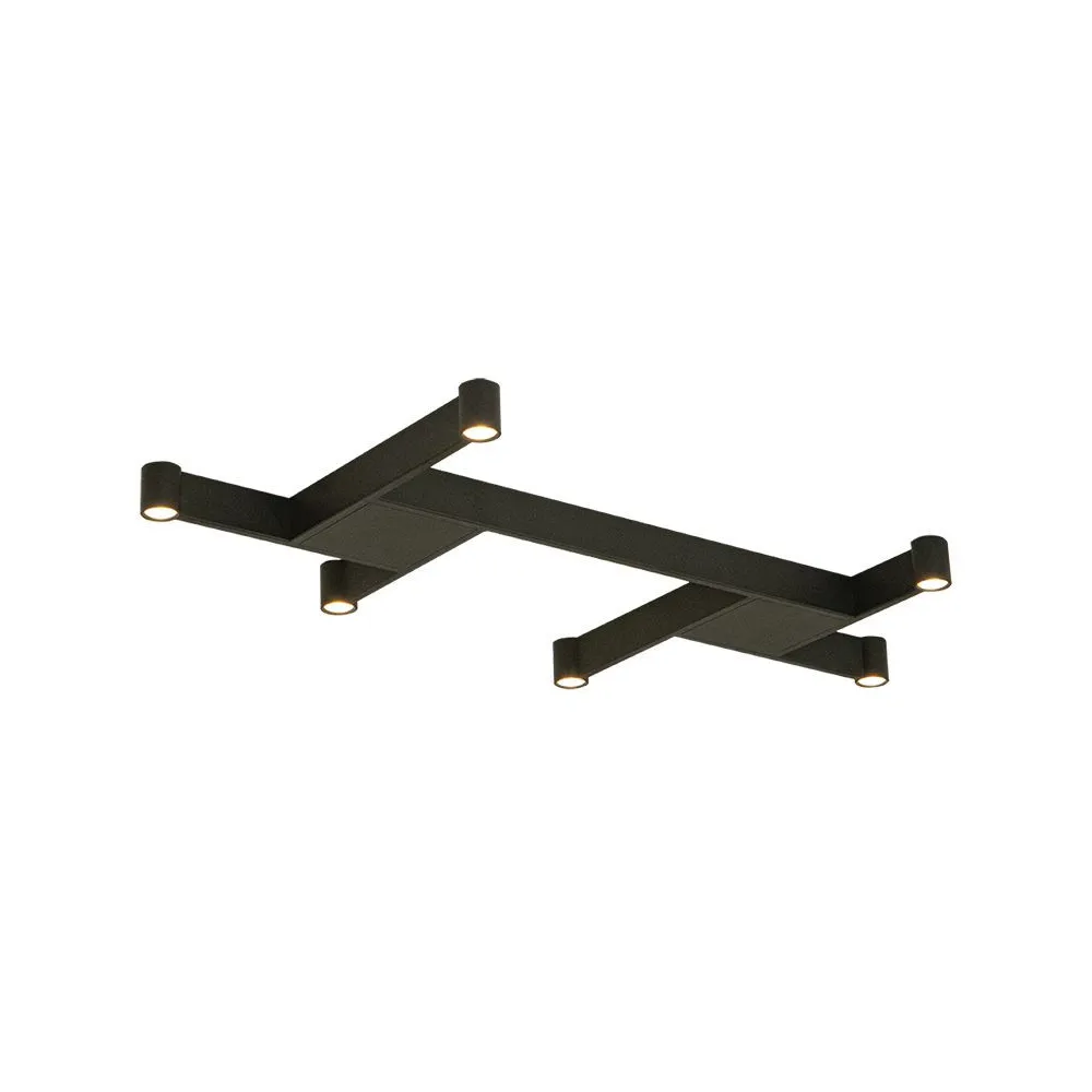Deckenleuchte ZAMBELIS 23W Dimmbar DESIGN Sandschwarz 23042 FS
