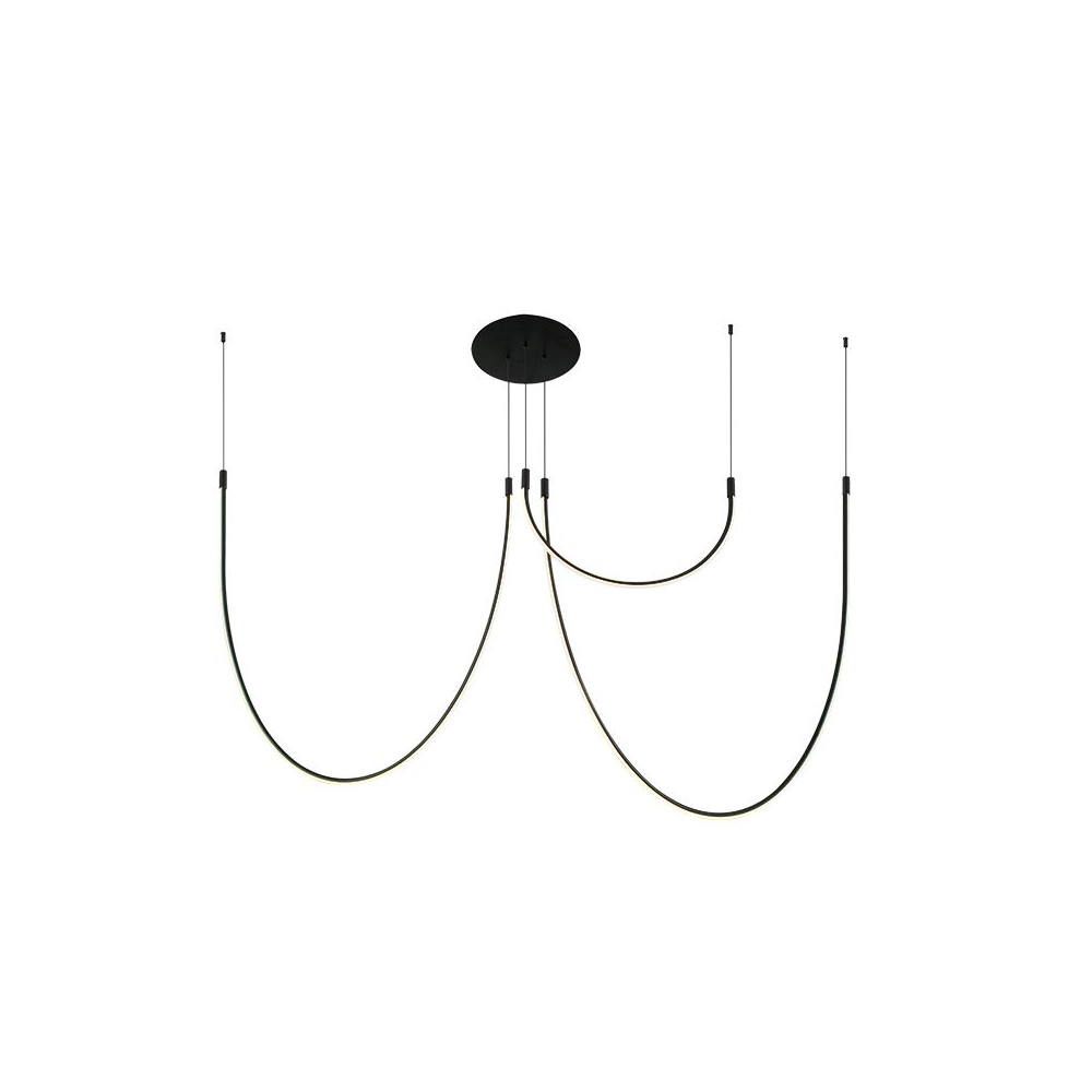 Deckenleuchte ZAMBELIS 46W Dimmbar DESIGN Mattschwarz 23051