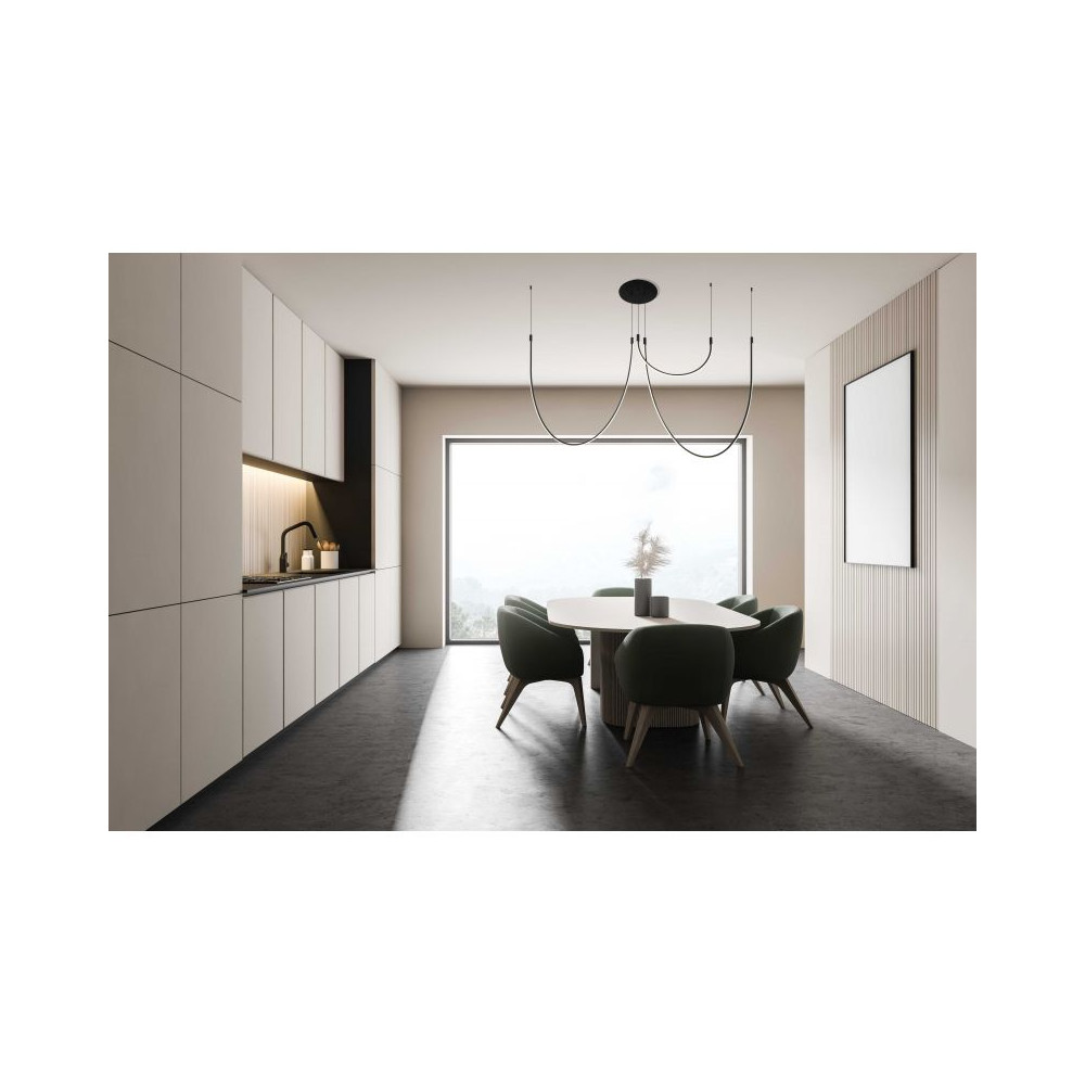Plafondlamp ZAMBELIS 46W Dimbaar DESIGN Mat Zwart 23051