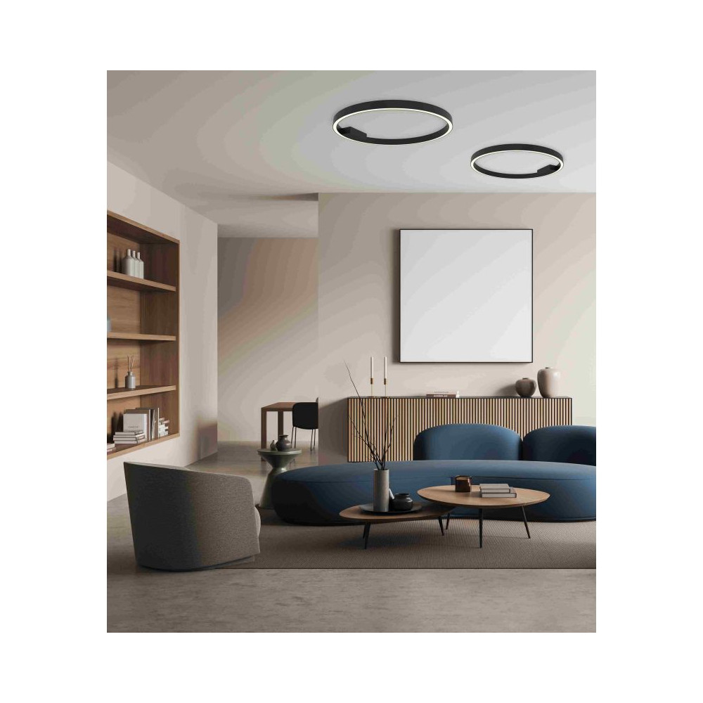 Deckenleuchte ZAMBELIS D800 50W Dimmbar DESIGN Mattschwarz 23027
