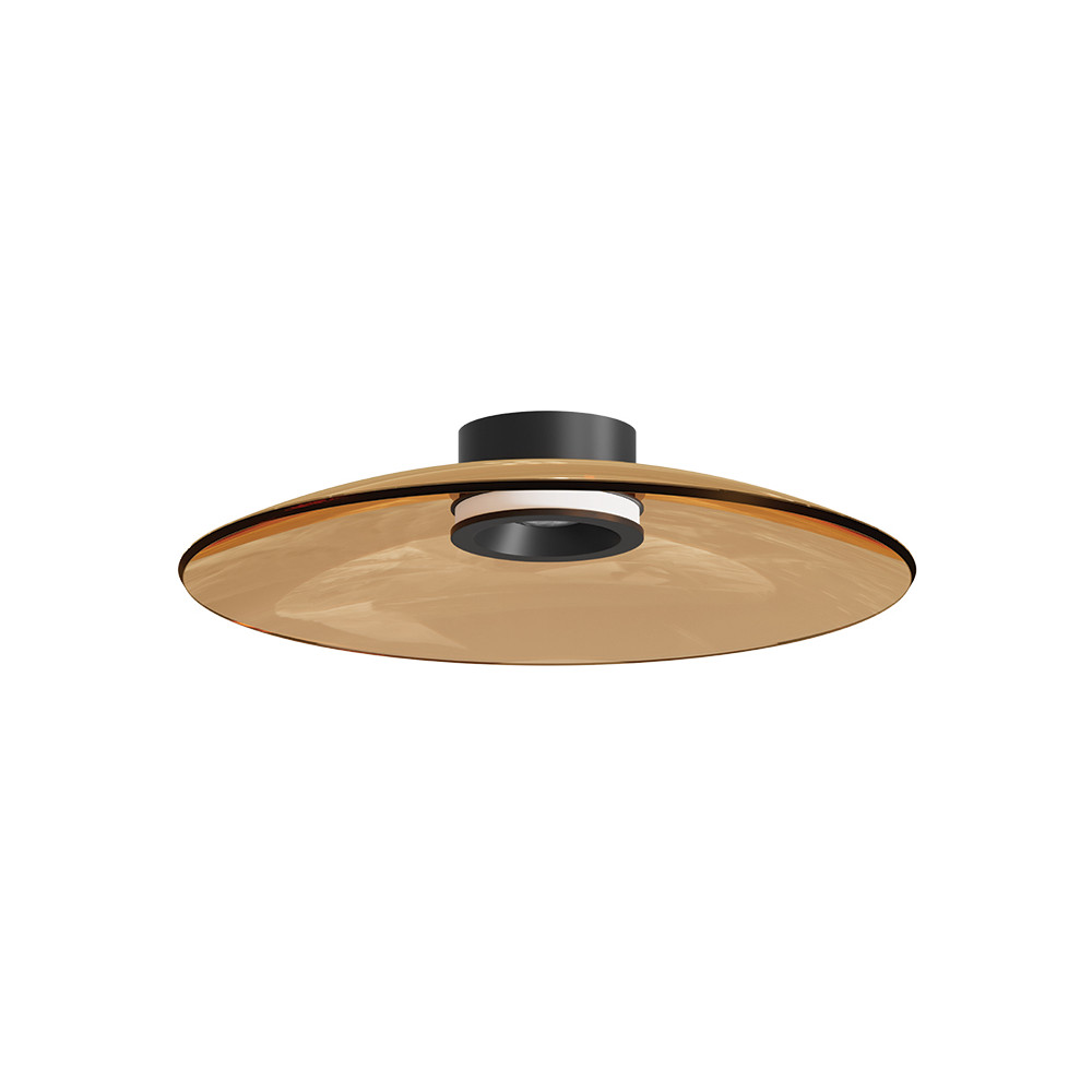 ZAMBELIS D500 30W CCT Dimmable DESIGN Brown Glass and Matte Black Ceiling Light 25268 FS