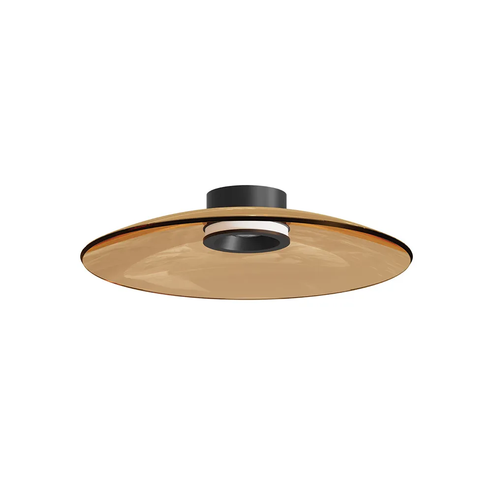 Deckenleuchte ZAMBELIS D500 30W CCT Dimmbar DESIGN Braunglas und Mattschwarz 25268 FS