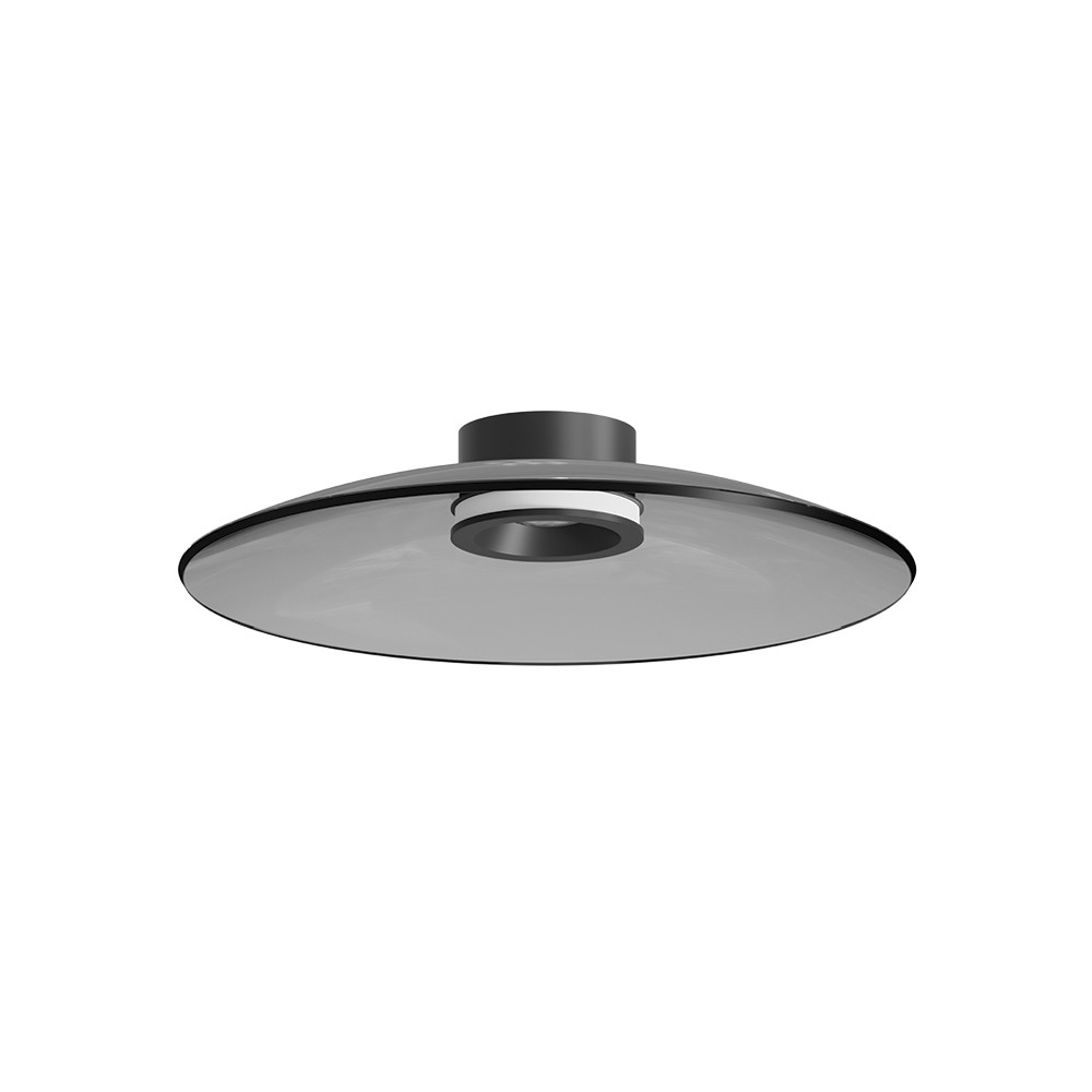 Plafonnier ZAMBELIS D500 30W CCT Dimmable DESIGN Verre Fumé et Noir Mat 25269 FS
