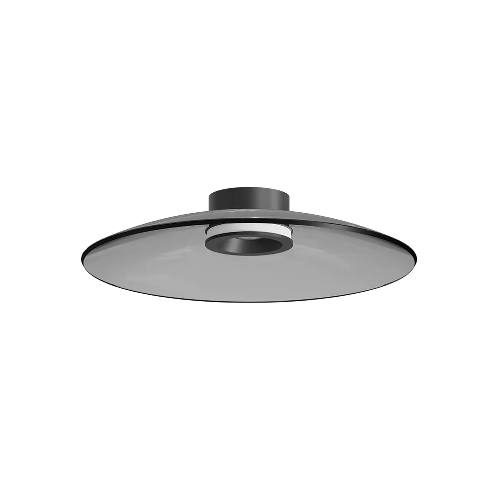 Deckenleuchte ZAMBELIS D500 30W CCT Dimmbar DESIGN Rauchglas und Mattschwarz 25269 FS