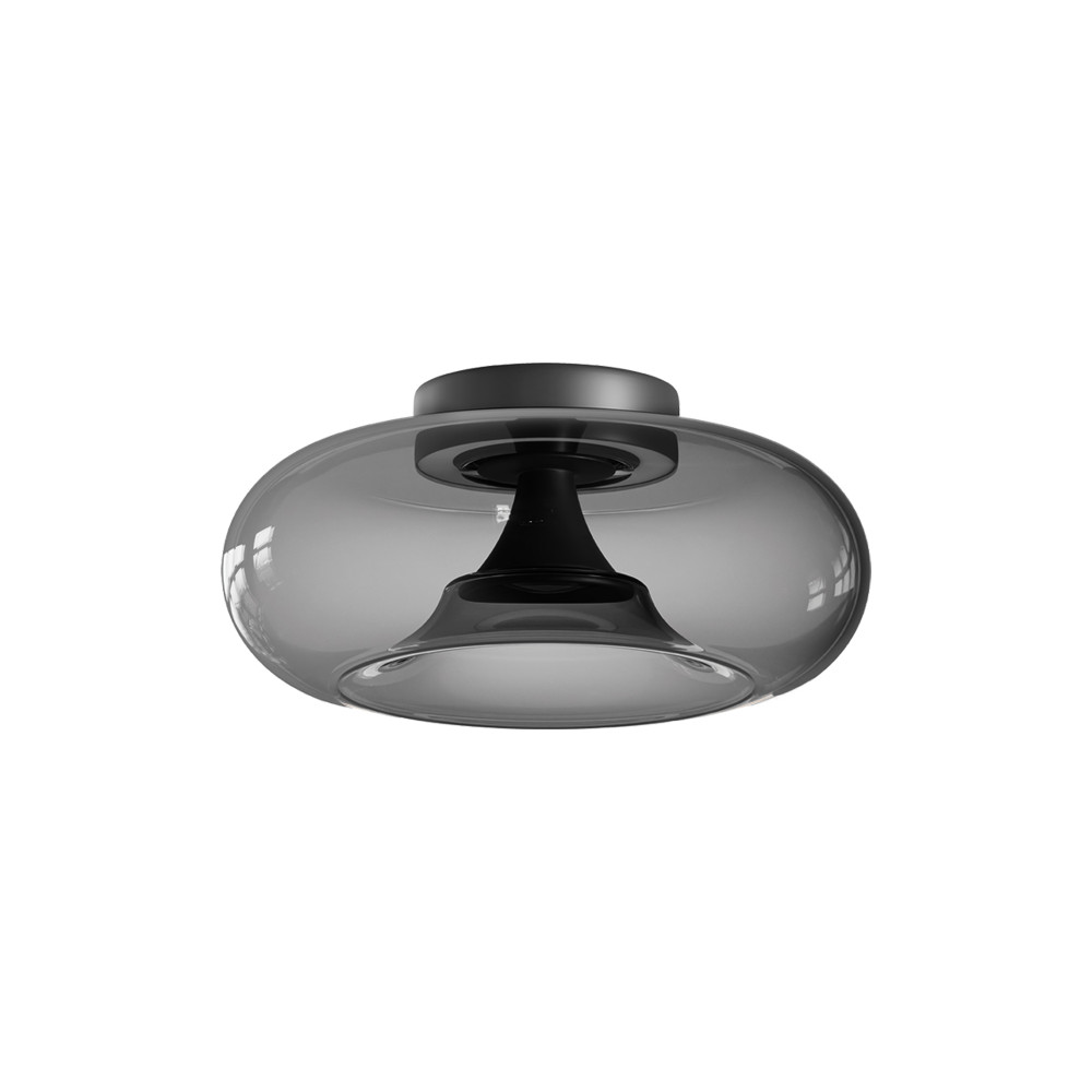 Deckenleuchte ZAMBELIS D350 30W CCT Dimmbar DESIGN Rauchglas und Mattschwarz 25279 FS