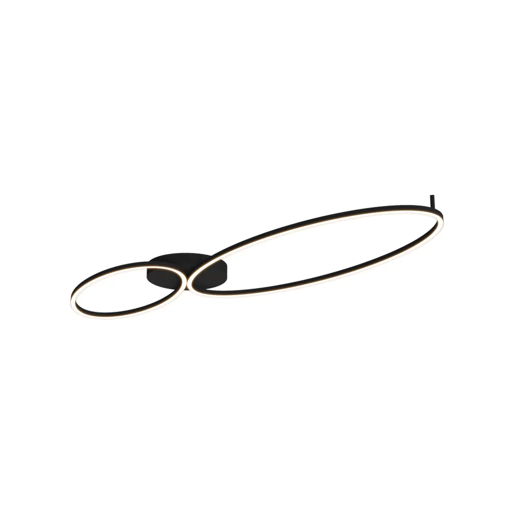 Deckenleuchte ZAMBELIS 69W Dimmbar DESIGN Sandgestrahltes Schwarz 25410 FS