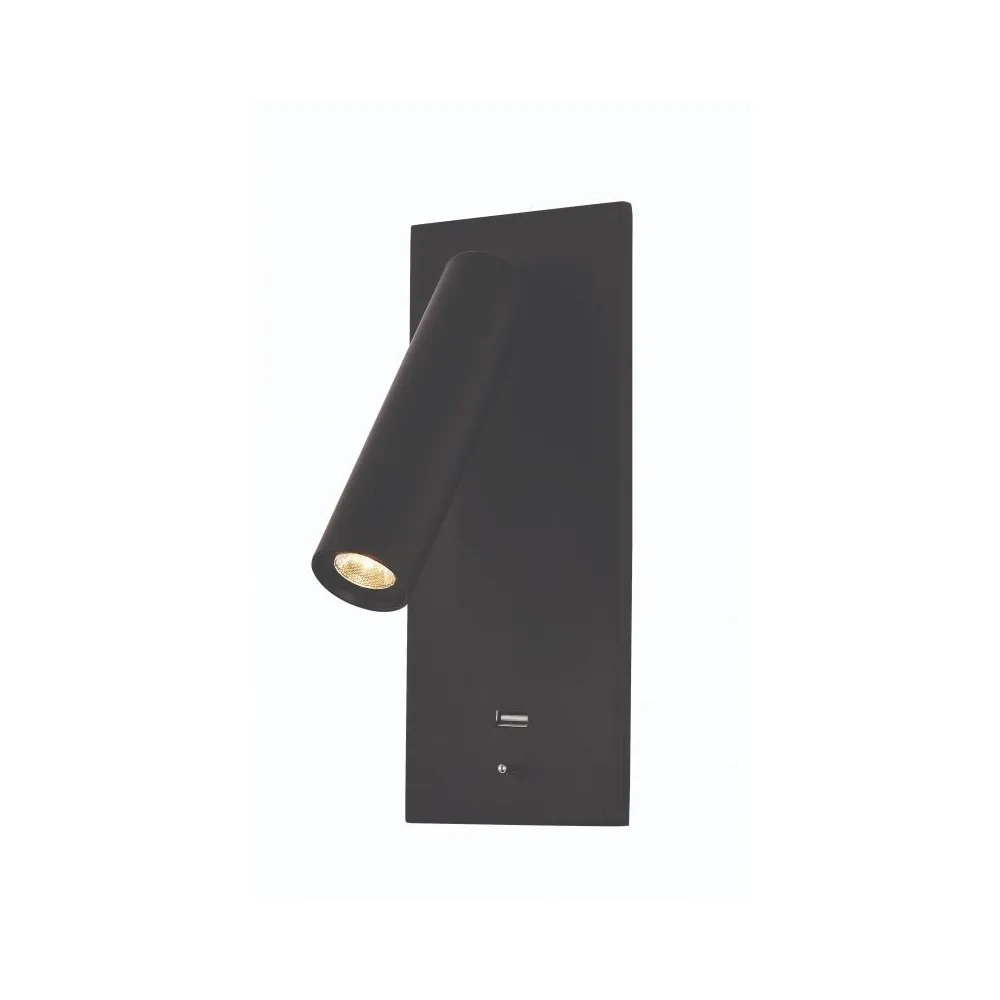 Einbau-Wandleuchte ZAMBELIS 3W DESIGN Matt Schwarz H65