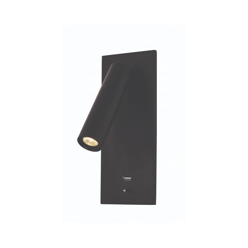 ZAMBELIS 3W DESIGN Inbouw Wandlamp Mat Zwart H65