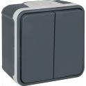 Interrupteur double Va-et-Vient Saillie OXXO IP55 Gris EUR'OHM 60802