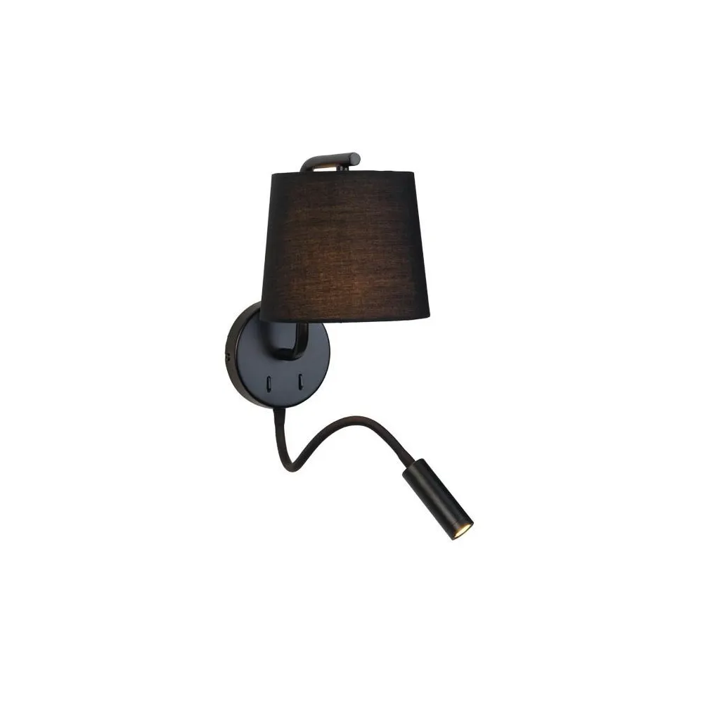Applique ZAMBELIS E27 DESIGN Noir Mat Sans Source H57