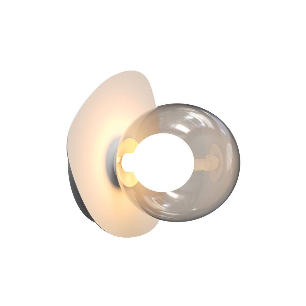 Wandleuchte ZAMBELIS D205 G9 DESIGN Sandstrahlendes Weiß und Rauchglas Ohne Leuchtmittel 2579