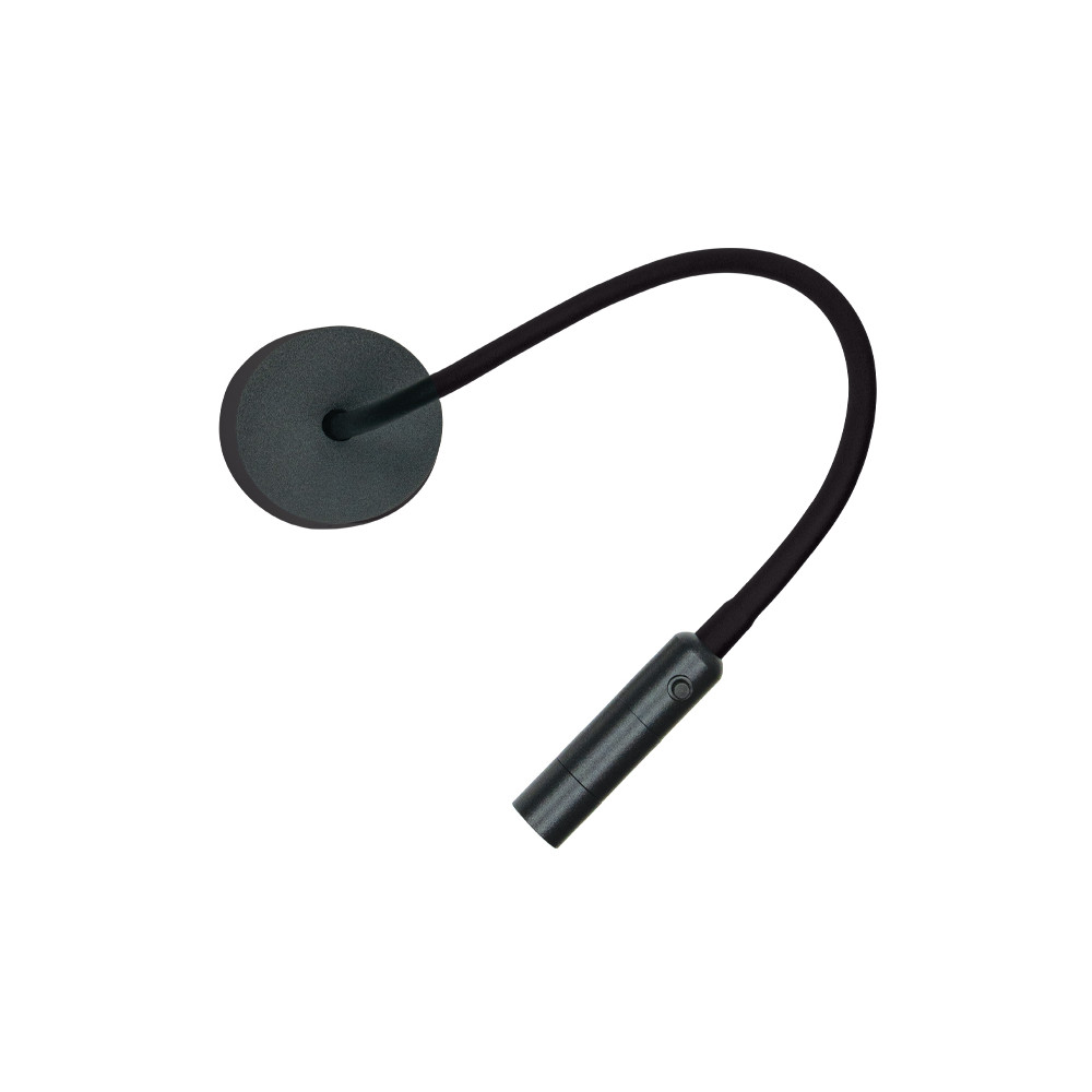 Wandleuchte ZAMBELIS Leselampe 3W Schalter DESIGN Sandgestrahltes Schwarz 25149