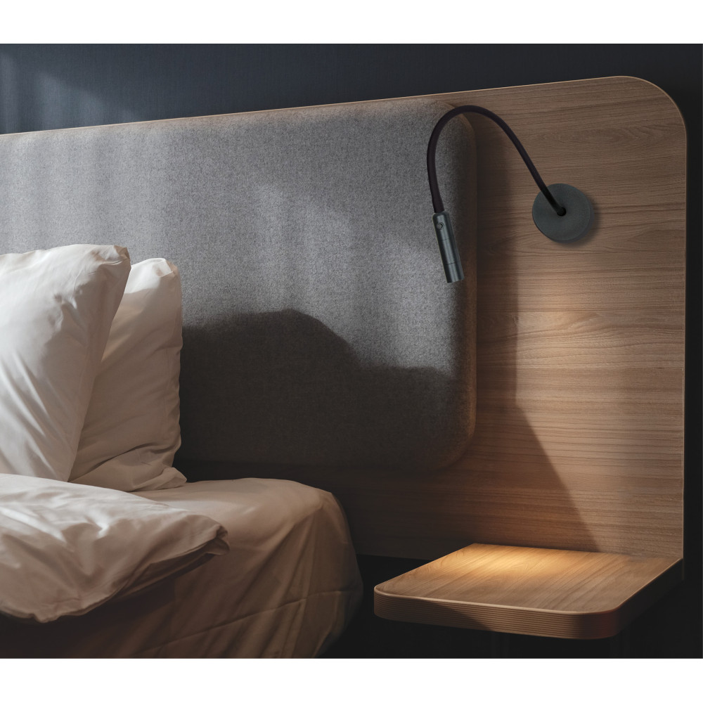 ZAMBELIS Wall Light Reading 3W Switch DESIGN Sandblasted Black 25149