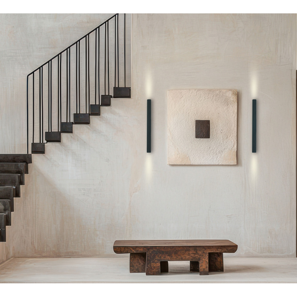 Wandlamp ZAMBELIS 2x6W Direct/Indirect DESIGN Zandzwart 25218