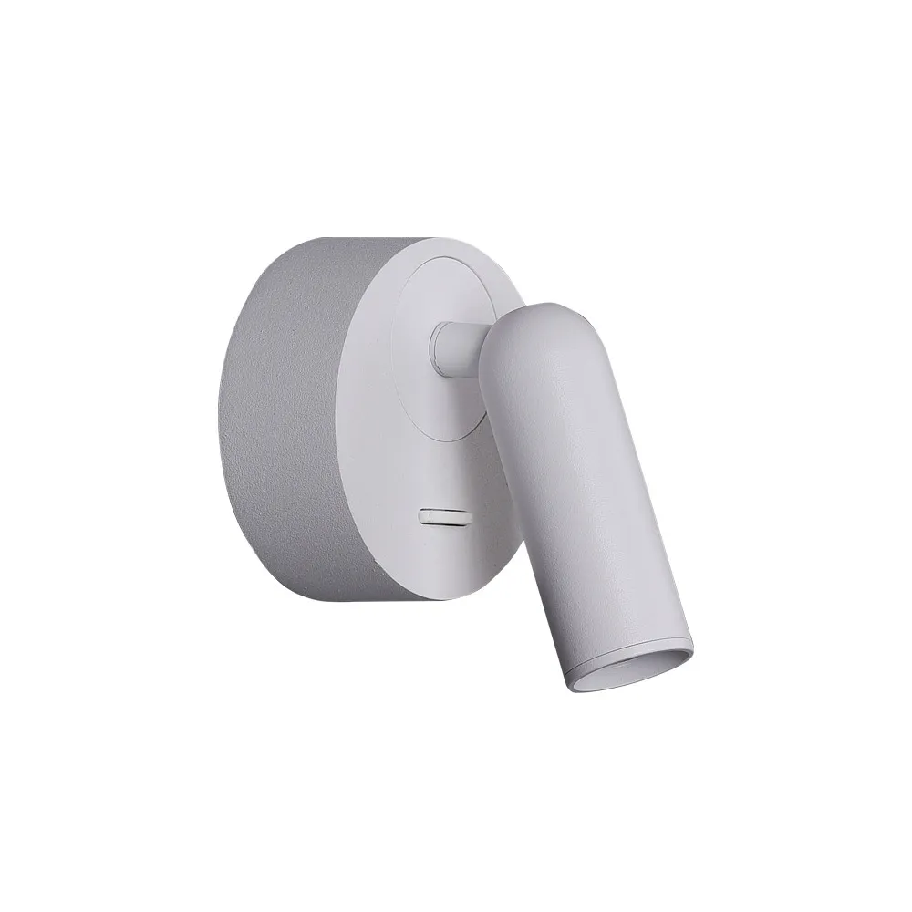 Wandlamp ZAMBELIS Leeslamp 3W Schakelaar DESIGN Wit Gezandstraald 25284