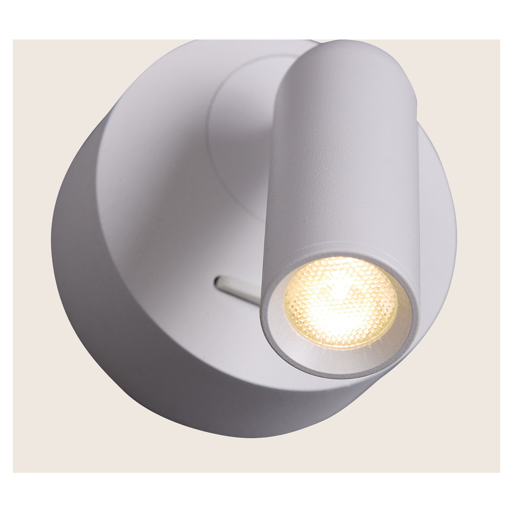 Wall Light ZAMBELIS Reading 3W Switch DESIGN Sandblasted White 25284