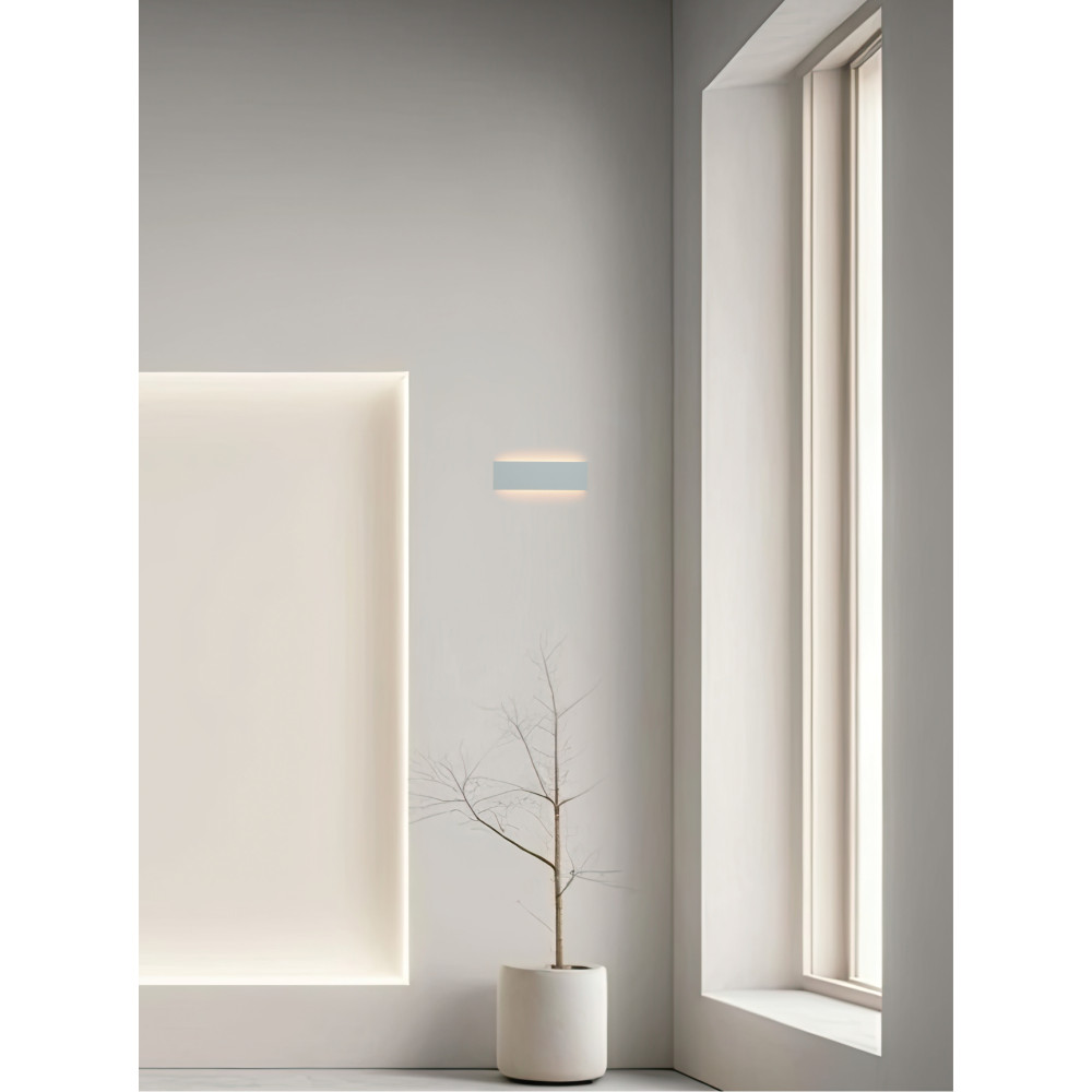 Wall Light ZAMBELIS 8W Direct/Indirect DESIGN White Plaster 25380