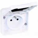 Prise de Courant 2P+T Encastré OXXO IP55 Blanche EUR'OHM 60898