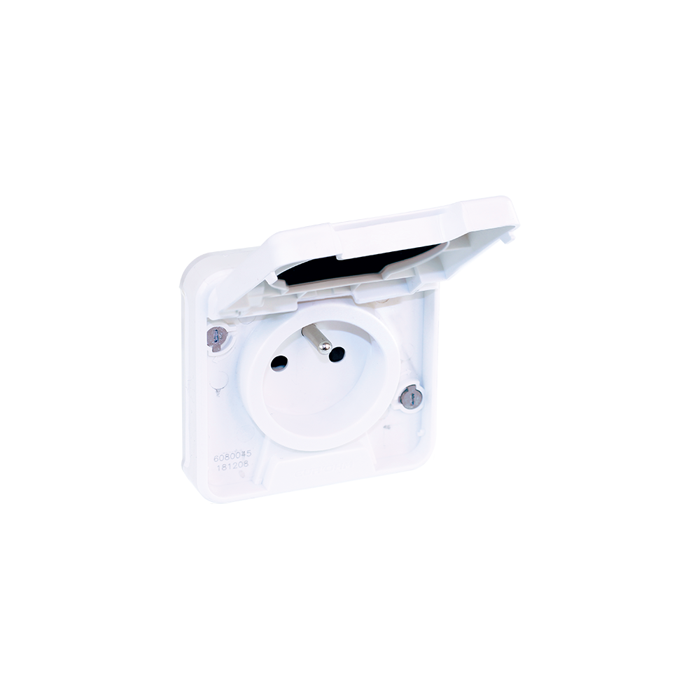 Inbouw stopcontact 2P+T OXXO IP55 wit EUR'OHM 60898