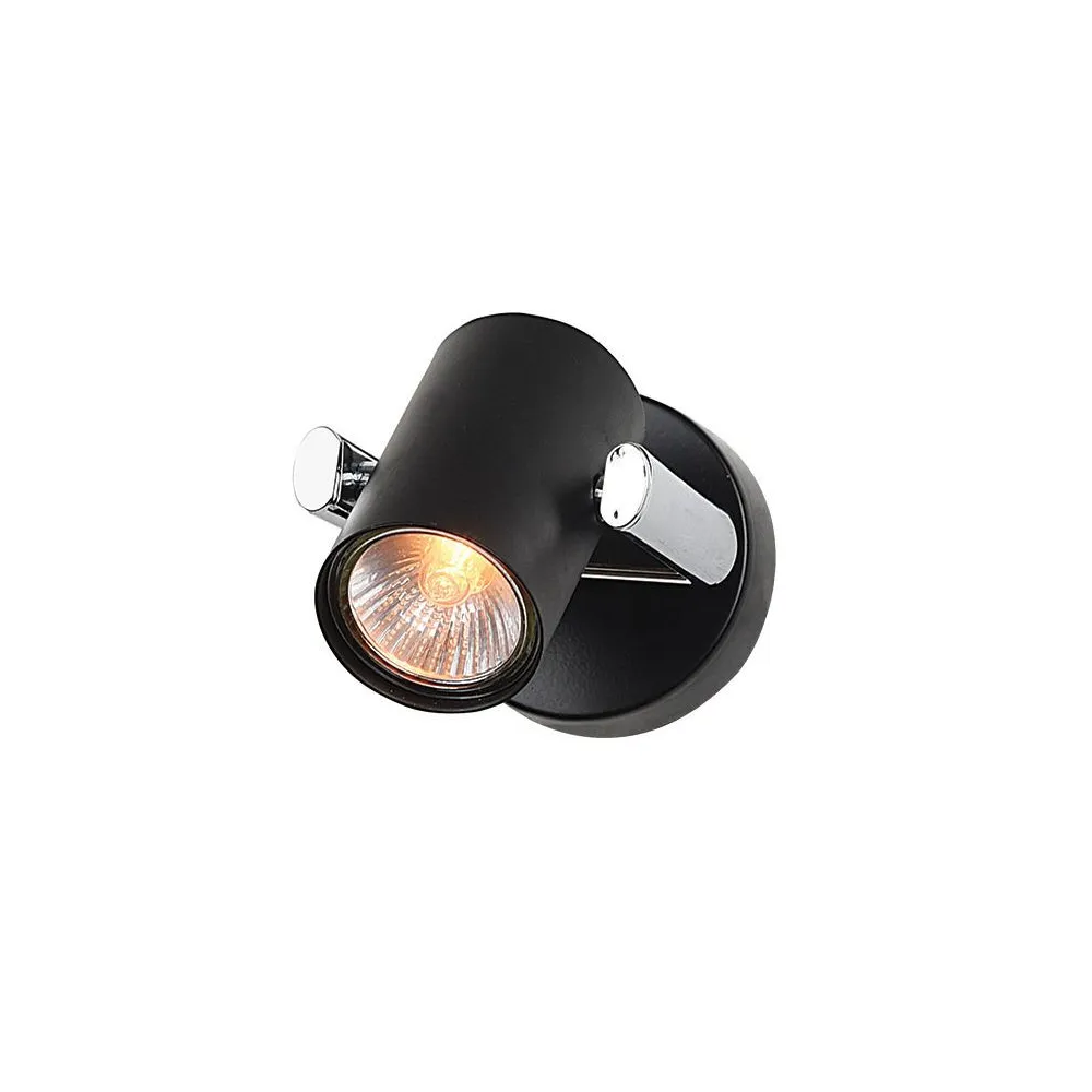 Applique ZAMBELIS D80 GU10 DESIGN Noir Mat Sans Source 16189