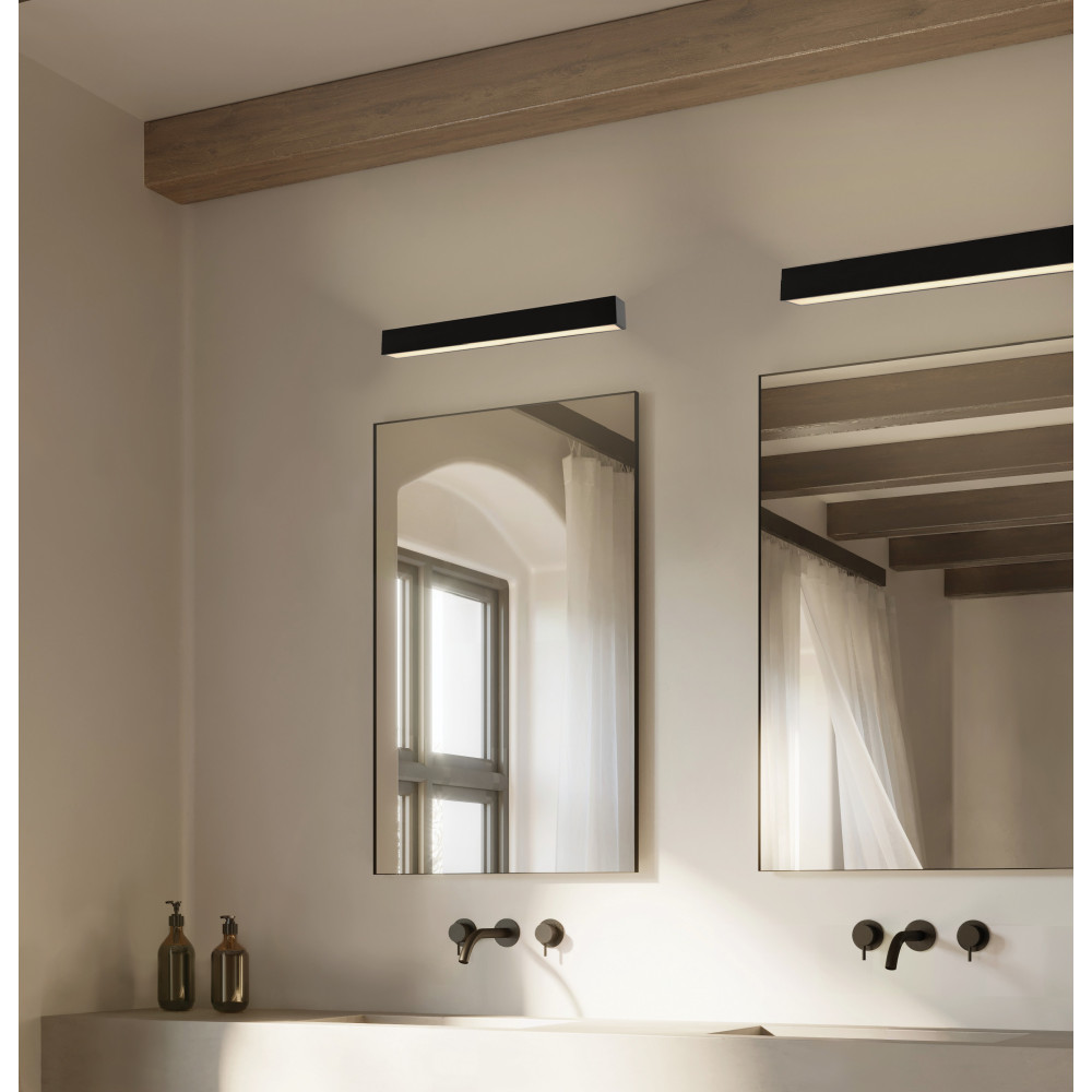 Wandleuchte Badezimmer ZAMBELIS 15W IP44 DESIGN Mattschwarz 22088