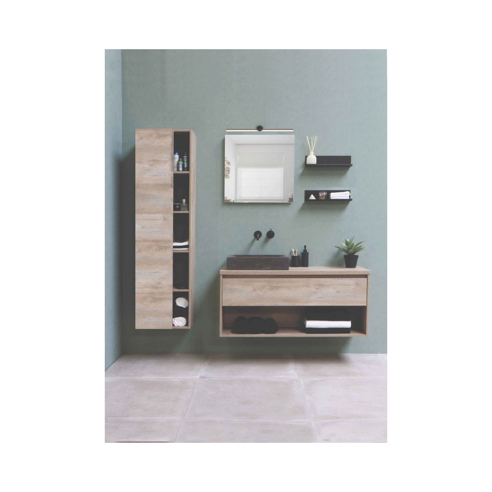 Badezimmer-Wandleuchte ZAMBELIS 21W IP54 DESIGN Schwarz Sandgestrahlt 22126