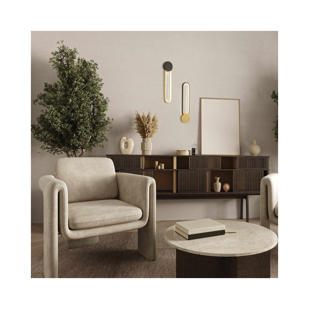 Wandlamp ZAMBELIS 13W Dimbaar DESIGN Goud en Mat Zwart 23103