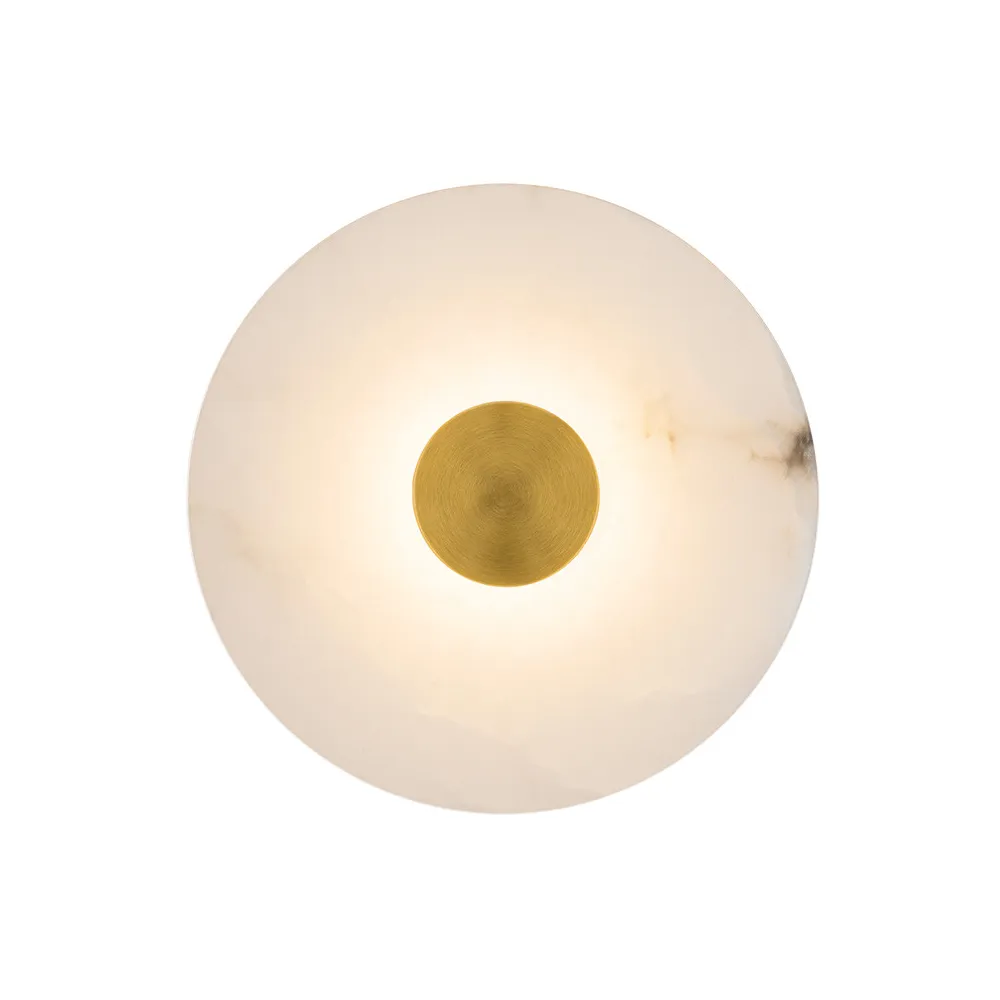 Applique Murale ZAMBELIS D250 5W DESIGN Albâtre Blanc et Laiton 2550