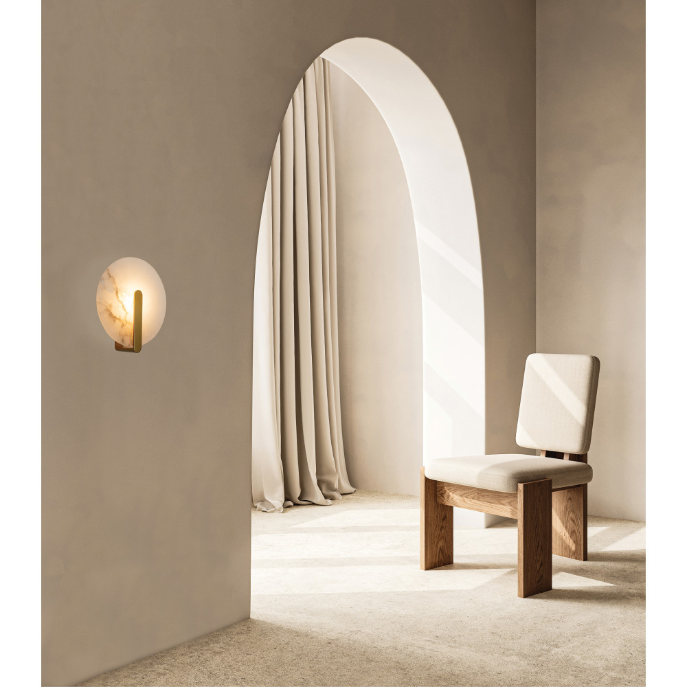 ZAMBELIS D250 5W DESIGN Wandlamp Wit Albast en Messing 2552