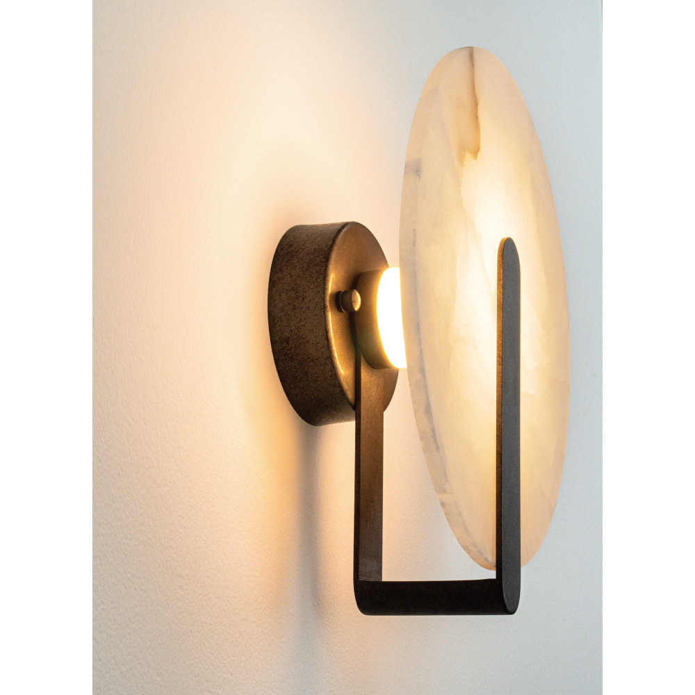 Wandleuchte ZAMBELIS D250 5W DESIGN Alabaster Weiß und Rost 2553