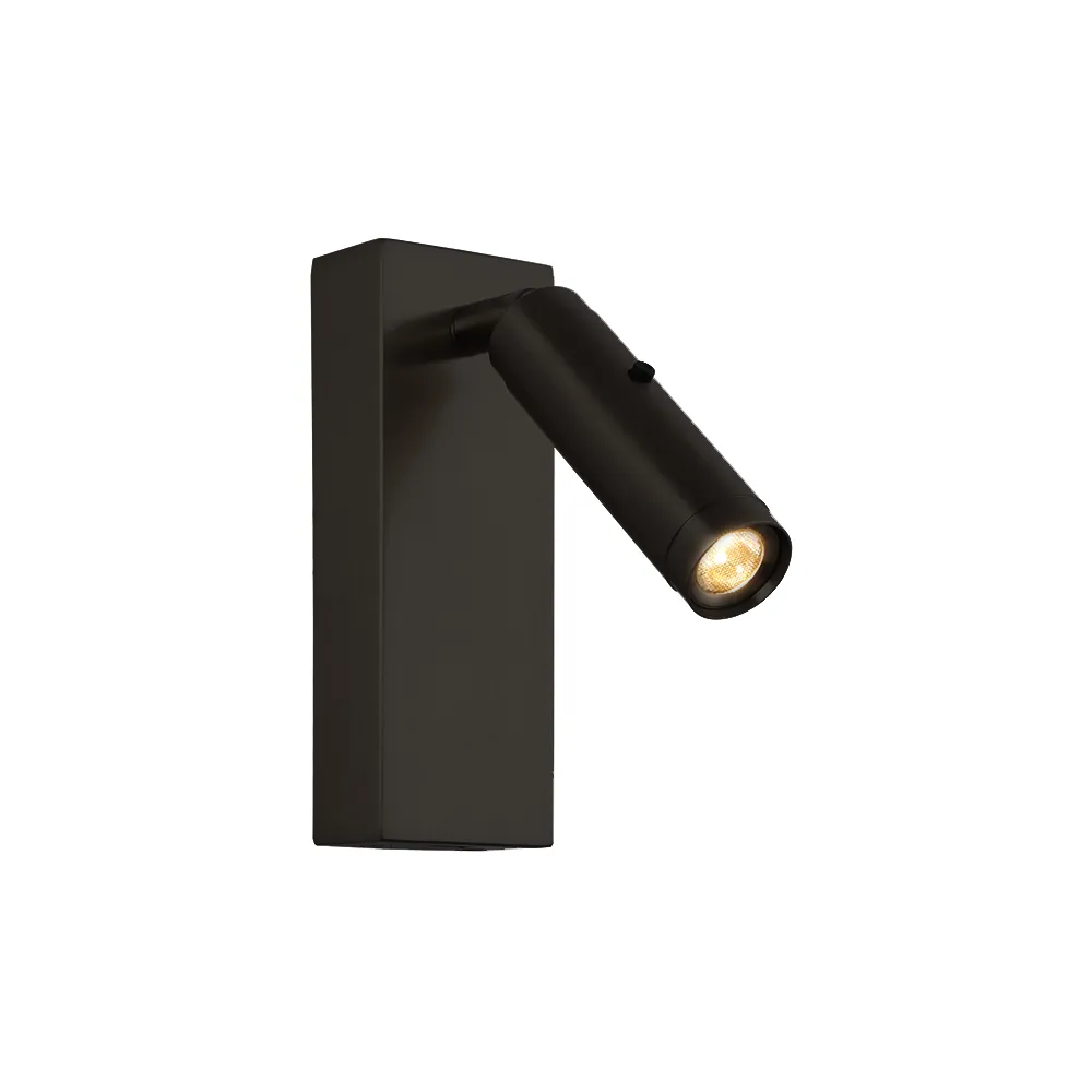ZAMBELIS Wandleuchte Leselampe 3W Schalter DESIGN Mattschwarz H68-B